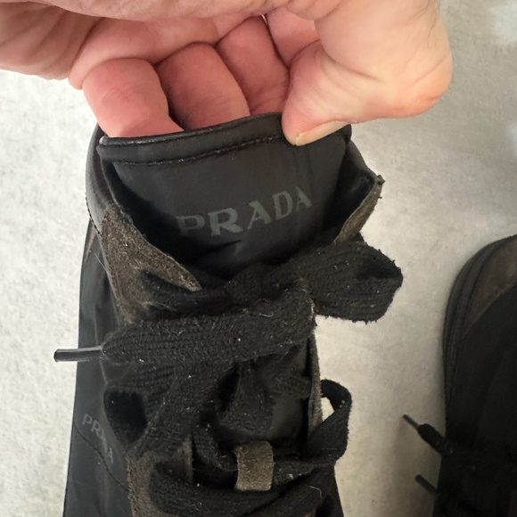 Prada Hightops US men's size 9 Gently worn Leather / nylon / suede / rubber - Picture 11 of 14